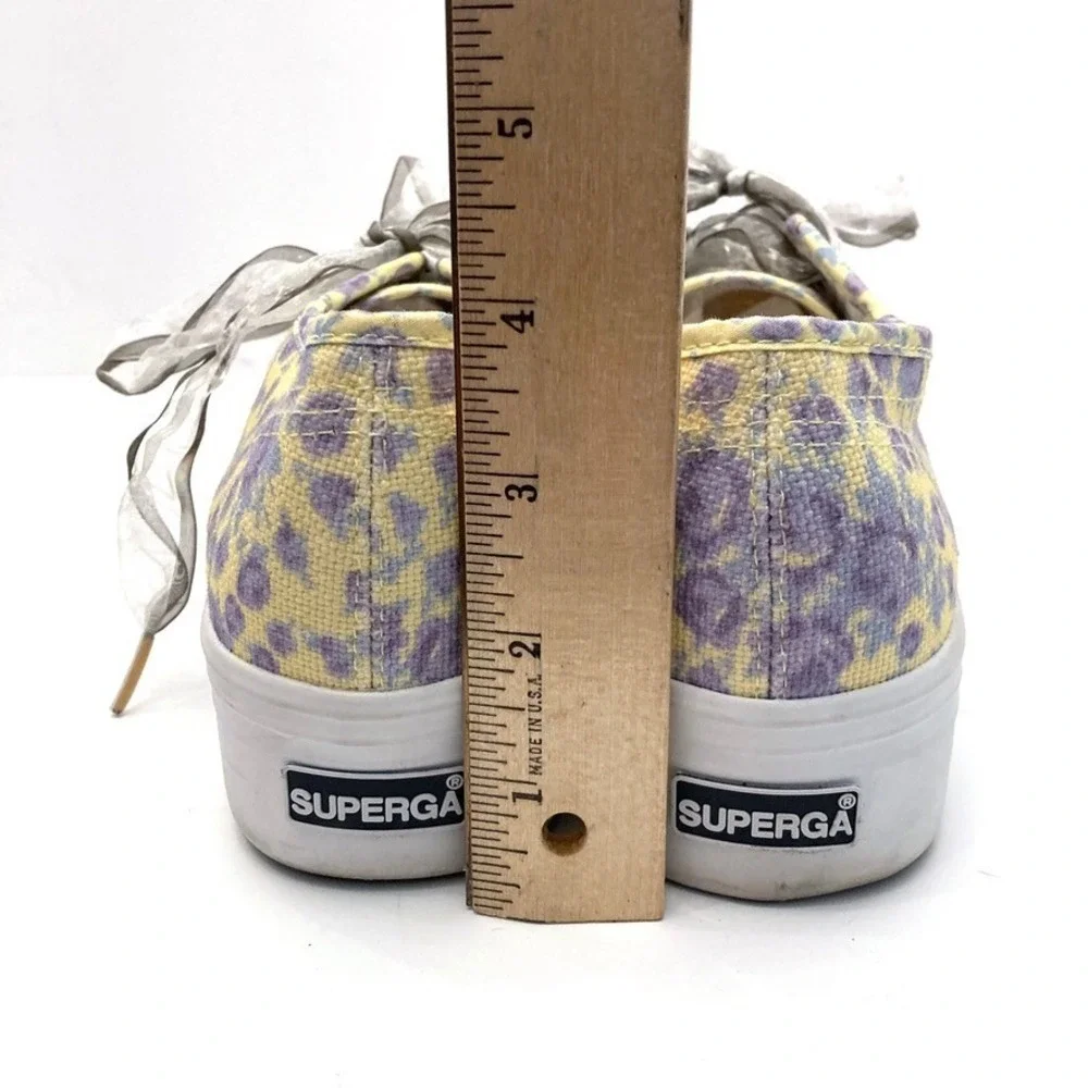 Superga x LoveShackFancy Platform Sneakers Purple Rain Womens 8 EU 39 Floral